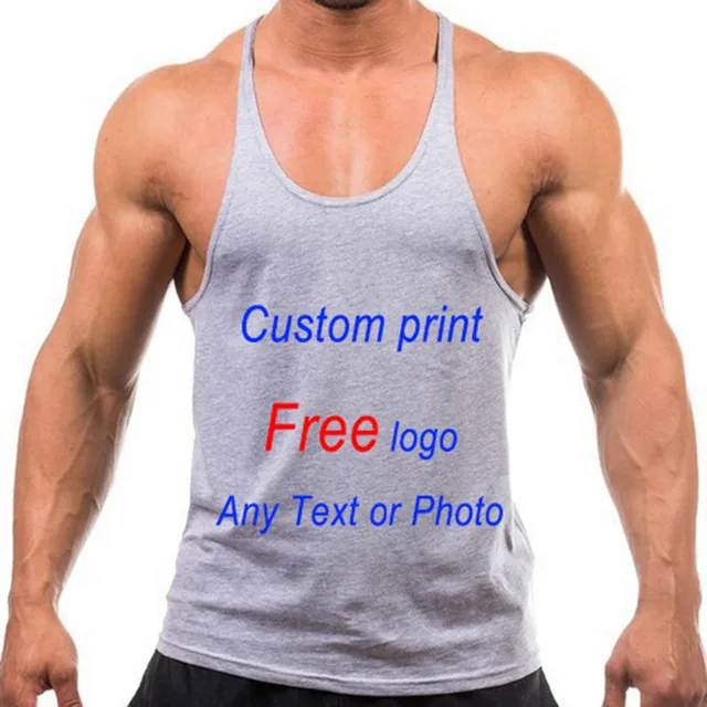Custom Logo Tank Top Men Stringer Bodybuilding Solid Tank Top Men Stringer Bodybuilding