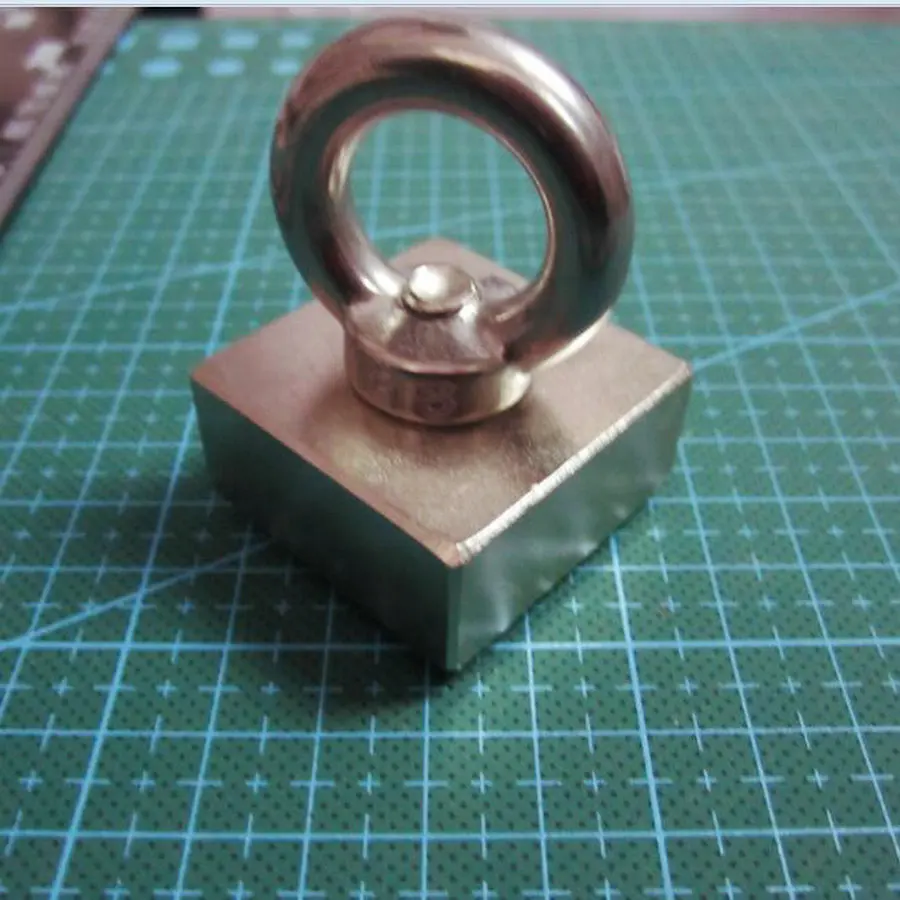

40*40*20 Neodymium Iron Boron Block Magnet 40x40x20 N52 Circular Eyebolt Ring Magnet For Salvage Tool 40 x 40 x 20 mm (37*37*16)