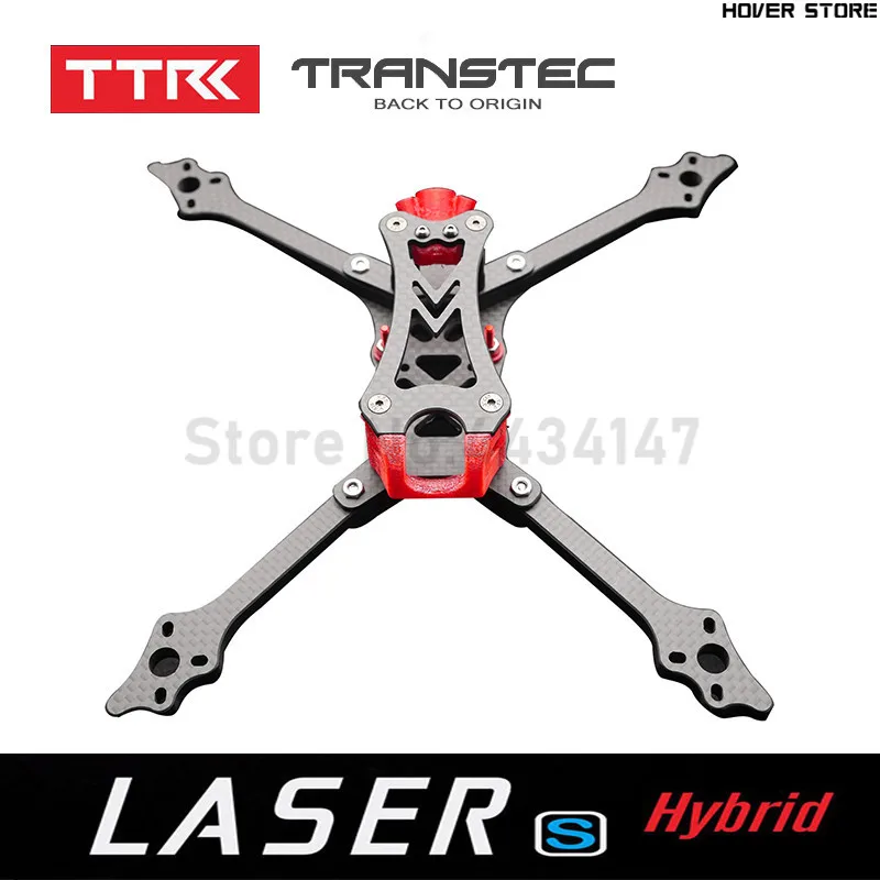 

TRANSTEC LASER S 224mm FPV Quadcopter Frame 6mm Arm 7075 Smooth Coating Carbon Fiber Frame For DALRC 55A 4 in 1 esc 5Inch props