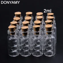 Garrafa pequena e bonita de vidro, frasco de vidro vazio adorável, mensagem de rolha, 16mm * 35mm, 10 peças mini recipientes de 2ml
