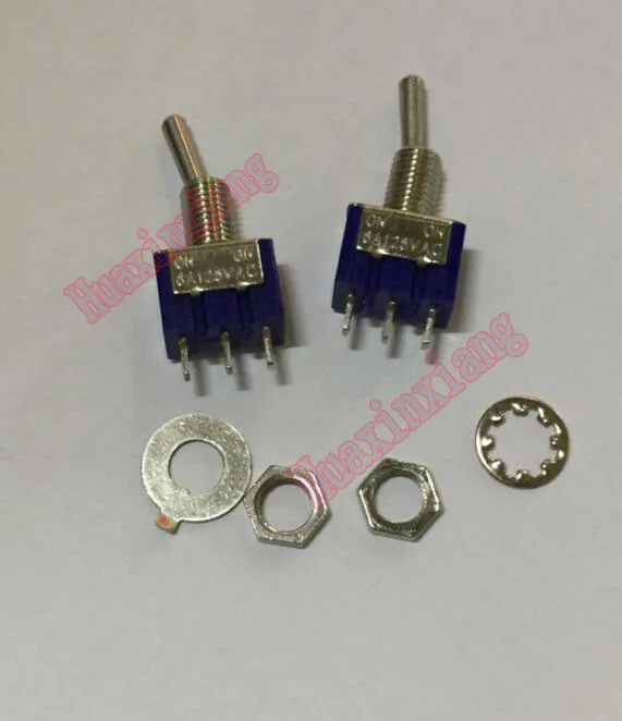 100 шт./лот MTS-102 мини тумблеры 6A/125VAC ON-ON 3Pin SPDT