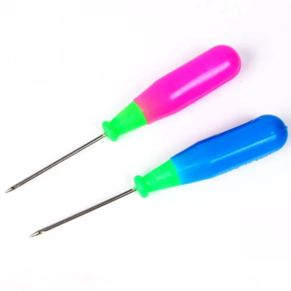 

1pcs Steel Stitcher Sewing Awl Shoes&bags hole hook DIY Handmade Leather tool Plastic handle cone needle shoe repair needles