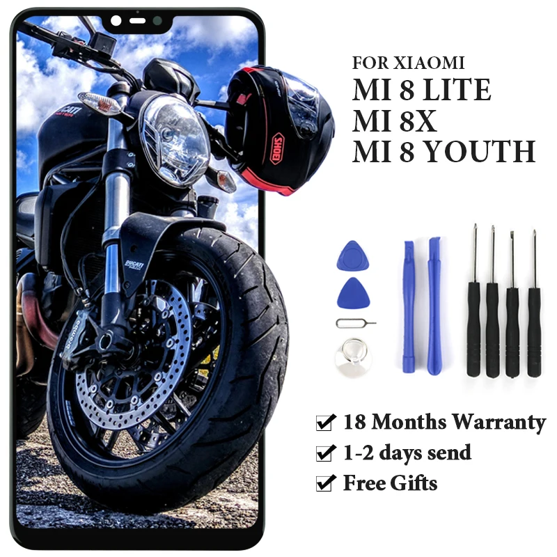 

LCD For Xiaomi Mi 8 LITE 8X 8 Youth Display black white With Touch Screen Assembly Mobile Phone Replacement With Tools