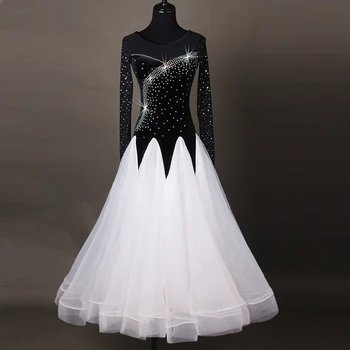

Fashion new elegant waltz dance dress National standard dance big swing modern dance high-grade diamond performance dance dress