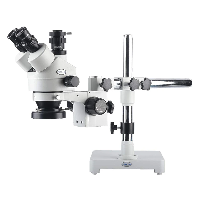

7-45X Professional Lab Education Biological Compound Microscope 0.5X CTV Interface Super Widefield Stereo Trinocular Microscope