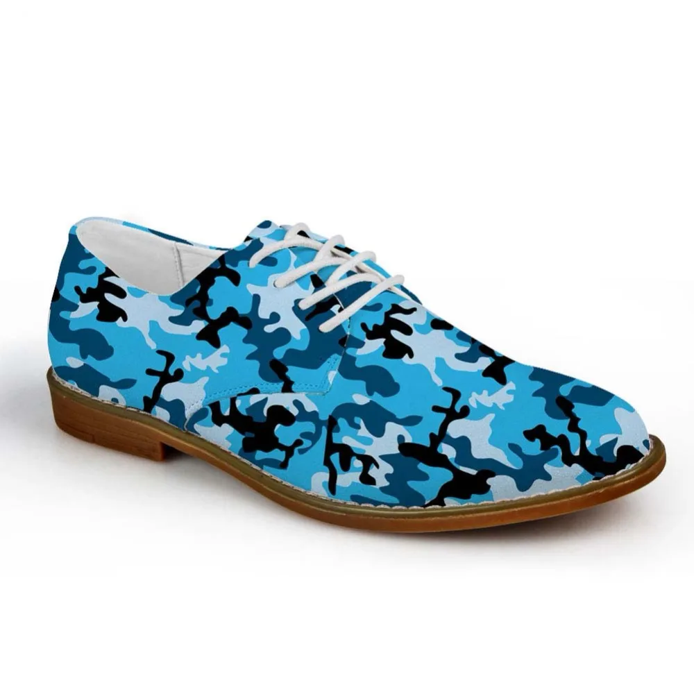 

Noisydesigns Men Oxfords shoes Military Desert Jungle Navy Camouflage Print Male Casual Leather Boys Flat PU Business Dress Shoe