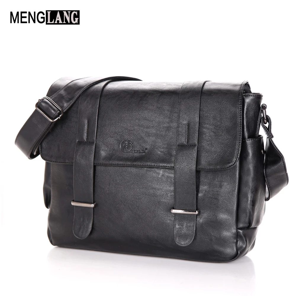 

Fashion Man Crossbody Bag Black Business Laptop Bags PU Leather Men Messenger Designer Handbags High Quality Shoulder Bag
