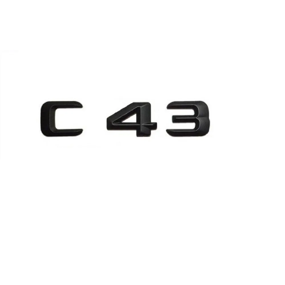 

1 set Matt Black ABS Car Trunk Rear Number Letters Words Badge Emblem Decal Sticker for Mercedes-Benz C43
