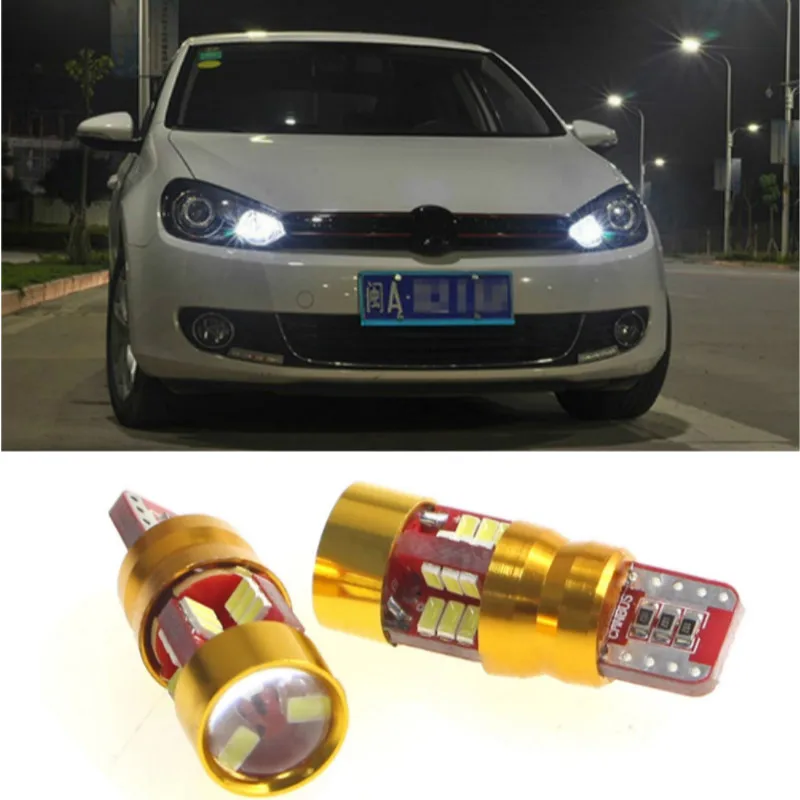 T10 Led W5w Универсальный Автомобильный светильник Canbus с линзой проектора для Golf 6 7 5 4 Touran Beetle Polo VW Touare. g Passat B7 B5 B6