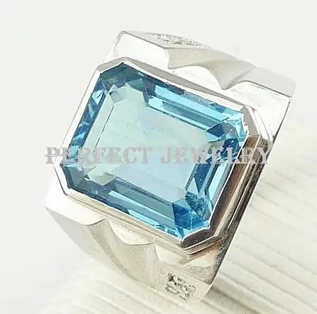 

Men ring Blue topaz rings Free shipping Rings Natural blue topaz ring 925 sterling silver Fine jewelry 10*12mm gems 5.3ct gem