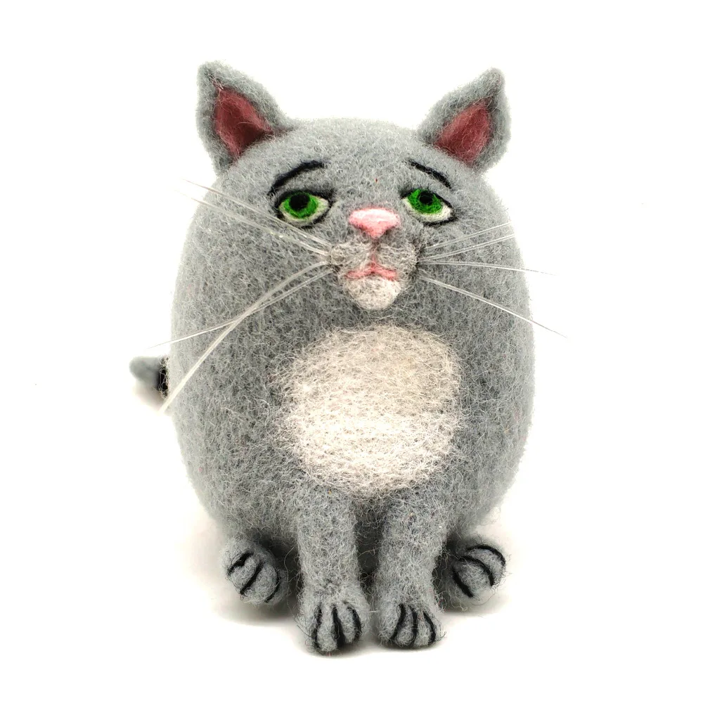 Feltsky Fat Cat игла для валяния набор животных комплекты валяния в акриловой обложке 15x9,5 см-иглы, защита пальцев, поролоновый коврик