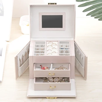 

Casegrace Multi-Function Storage Box Leather Jewelry Organizer Multi-Layer Jewelry Display
