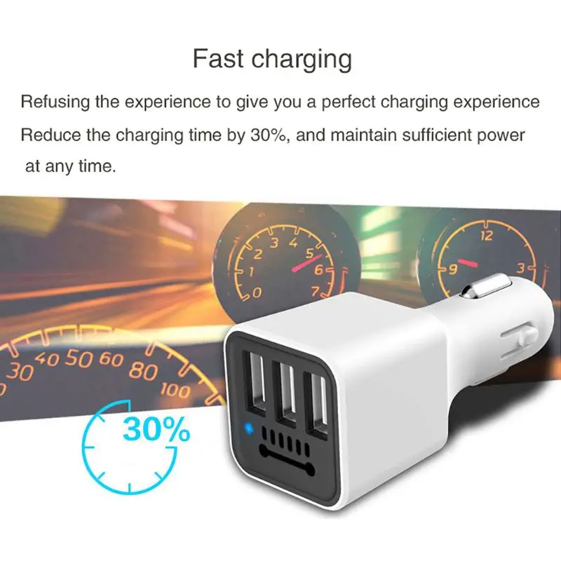 Vehicle Air Purifier 3 Port USB Car Charger 5V/3.1A Fast Charging Car USB Charger Adapter for iPad iPhone 8 iPhone X/XS Xiaomi Vehicle Air Purifier 3 Port USB Car Charger 5V/3.1A Fast Charging Car USB Charger Adapter for iPad iPhone 8 iPhone X/XS Xiaomi