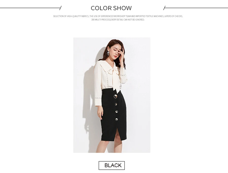 Autumn Winter Women Sexy Skirts High Waist Black Knee-Length Splitting Skirt Office Lady Business Type Wrap Skirt Single Button (9)