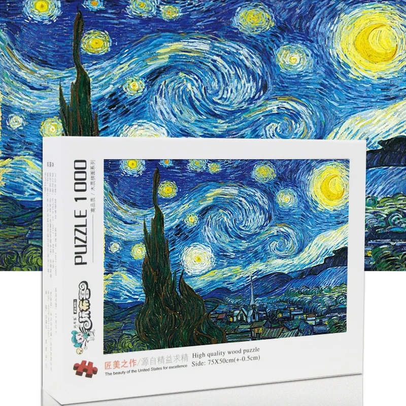 

1000/1500 PCS World Old Master Landscape Wooden Puzzle Toys Adults Collection Jigsaw Puzzle Students DIY Home Decoration Gift