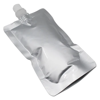 

DHL Silver Pure Aluminum Foil Stand Up Drinking Beverage Package Storage Bag Jelly Juice Milk Packing Doypack Liquid Spout Pouch