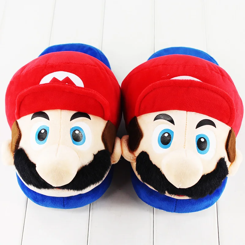 2 вида стилей классические игры Super Mario мягкие тапочки Mew зимние домашние плюшевые тапочки унисекс теплые домашние тапочки обувь