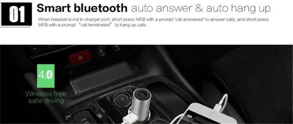 Auto Charging Smart Bluetooth 4.0 Stereo Headset  (5)