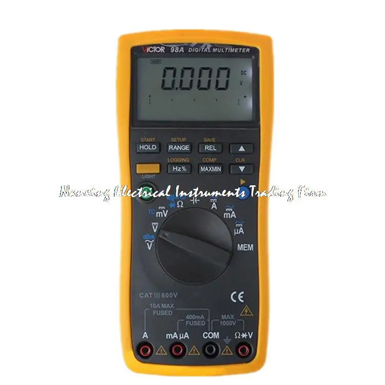 

VICTOR VC98A Digital Multimeter Thermocouple K RTD PT100, anti-high voltage circuit design,Backlight,lager LCD