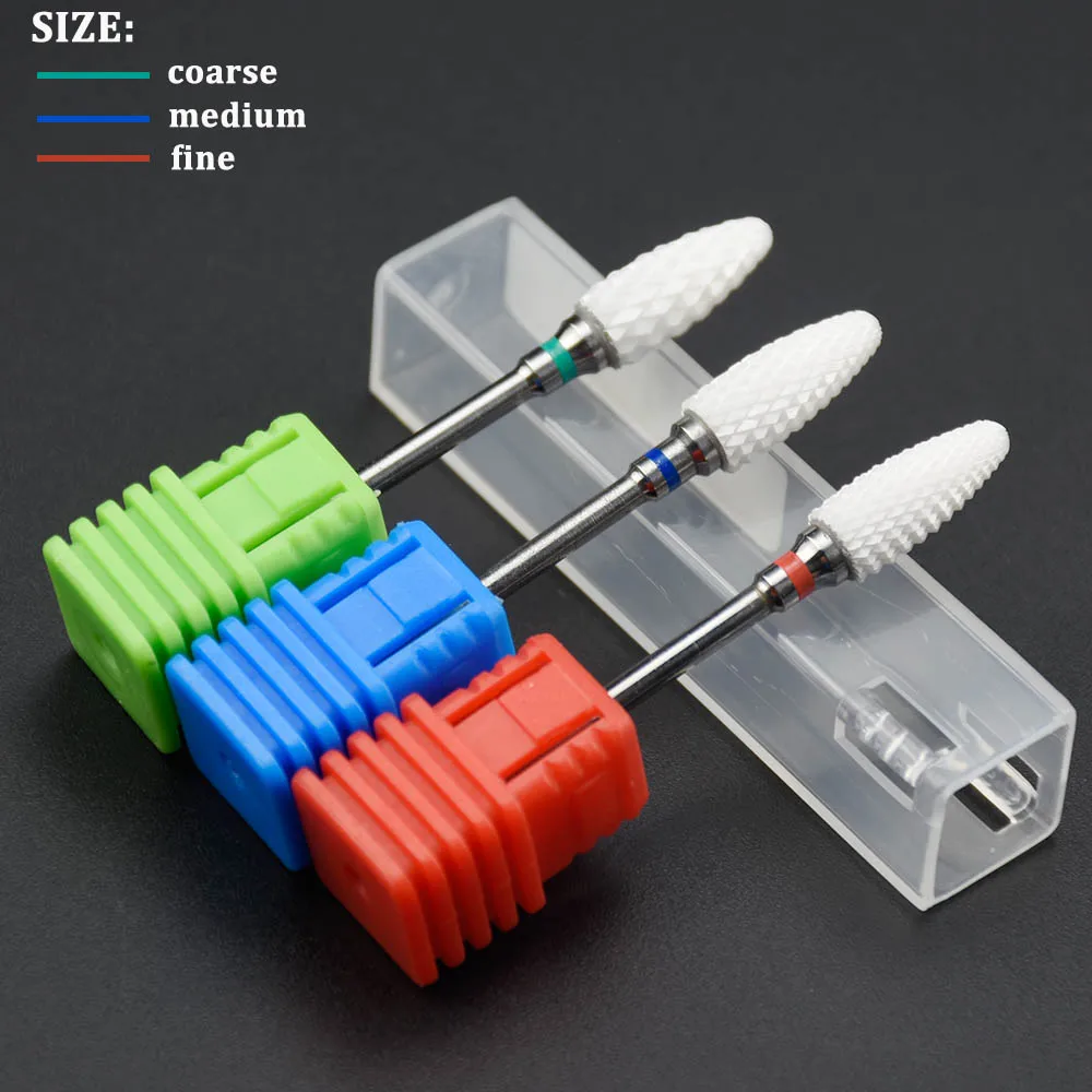 

Jewhiteny Ceramic Nail Drill Bit Nail File Milling Cutter Electric Manicure Machine Accessory Nail Art Tool Removing Nail Gel