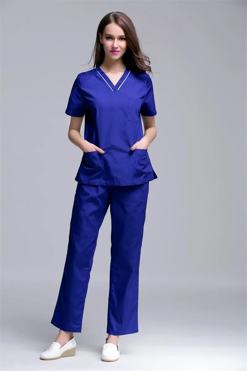 Срочная медицинская одежда продукт мужской больничный медицинский скраб набор Доктор Хирургическая Одежда с v-образным вырезом контрастный дизайн