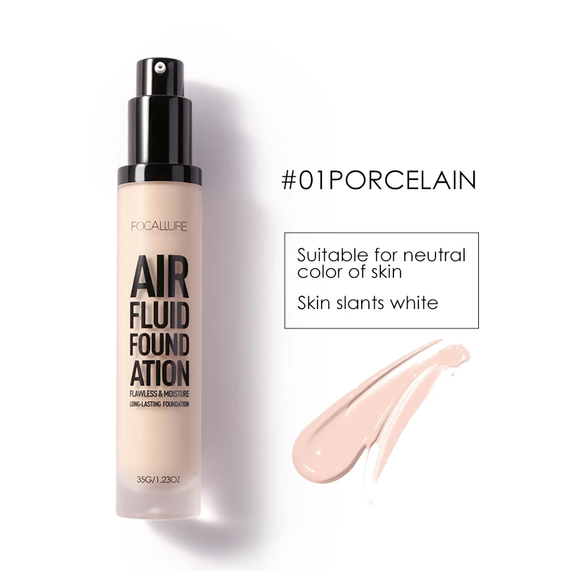 FOCALLURE Air Foundation идеальная основа Матовая жидкая основа Полное покрытие и УВЛАЖНЯЮЩАЯ основа для макияжа - Цвет: 1