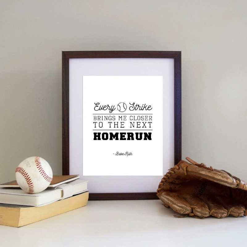 Baseball Quote Wall Art Prints