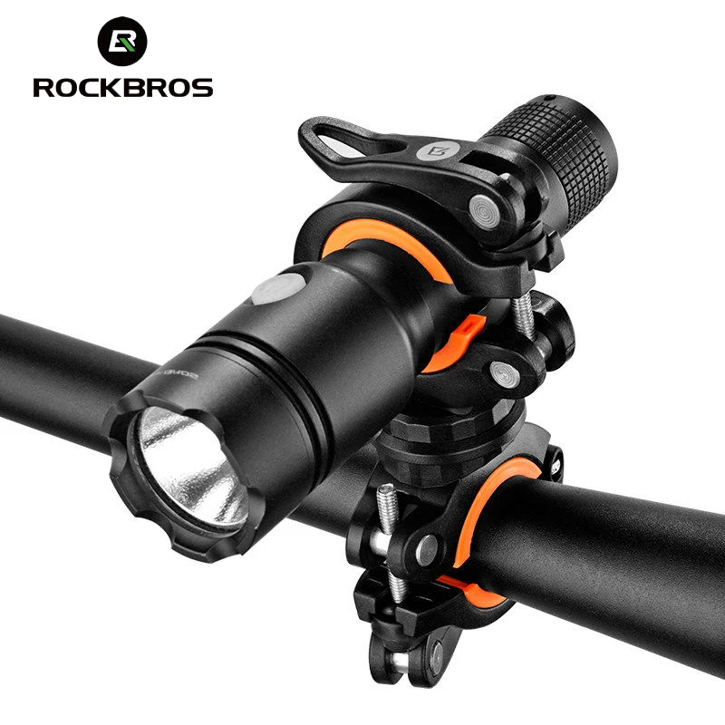 Clearance ROCKBROS Bike Light Holder Clip 360 Degree Rotation Flashlight Stand Front Lamp Holder Fixed Lamp Holder Bicycle Accessories 5