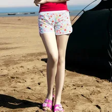 Летние Для женщин пляжные Повседневное в клетку и полоску Шорты для женщин эластичные Цветочный принт женские Шорты для женщин плюс Размеры Surf Шорты для женщин d095