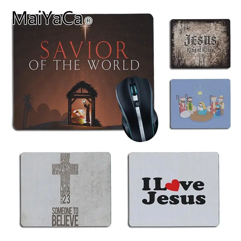 

MaiYaCa Vintage Cool Christian Jesus God Psalm Office Mice Rubber Mouse Pad Size for 18x22cm 25x29cm Small Mousepad