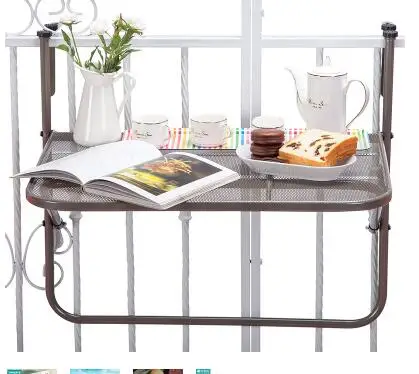 Balcony iron art racks. Metal folding hangers. Balcony multi-function creative leisure table..