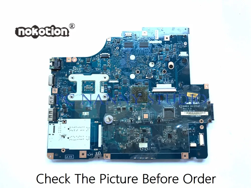 60% OFF  PANANNY FOR Lenovo G565 Z565 Laptop Motherboard LA-5754P DDR3 with cpu HD5340 tested