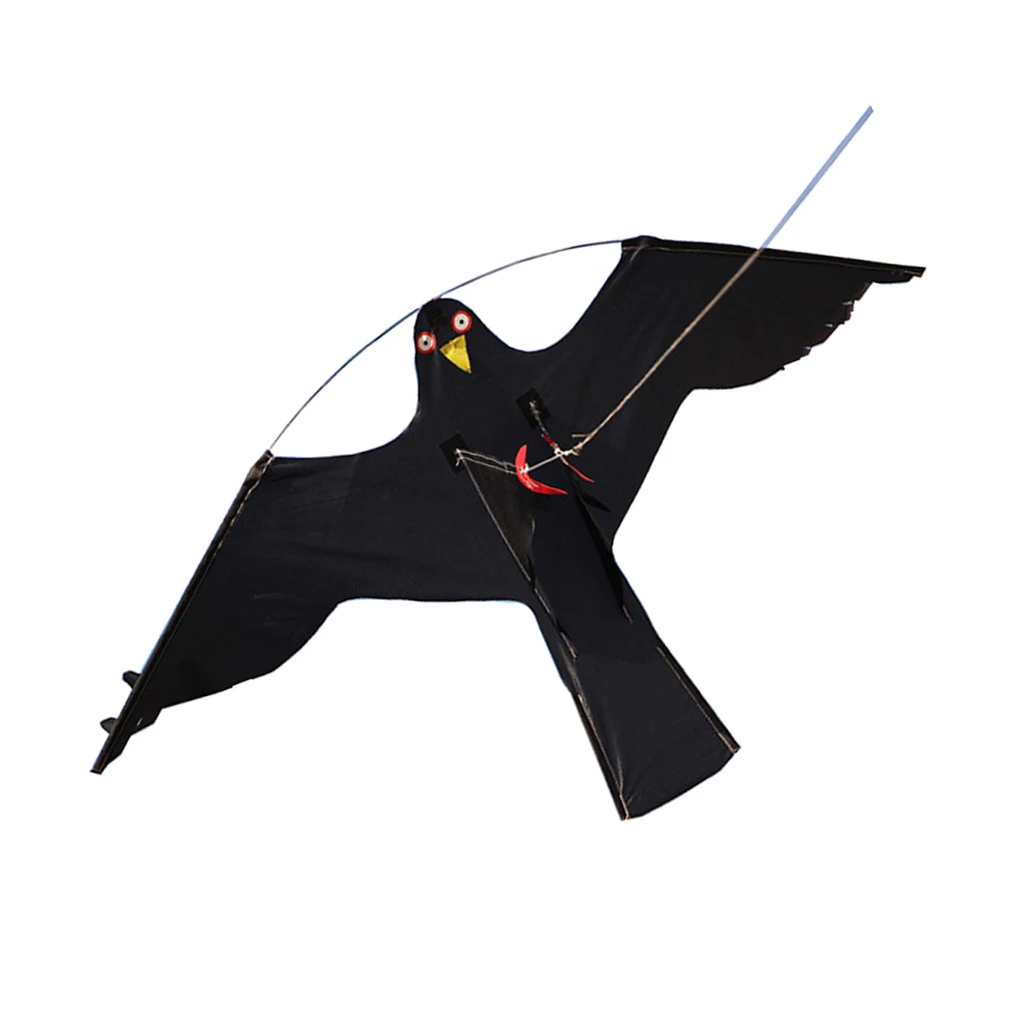 2x #2 Large Hawk Kite Scarecrow Decoy Bird Scarer Deterrent Protect Farmers Crops Outdoor Kids Toys Black Kites Windsock