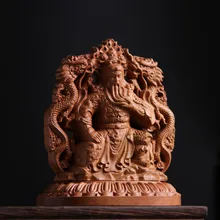 1- Wood carving loyalty guan gong statue of mahogany automobile decoration of high-end perfume car interior decoration.