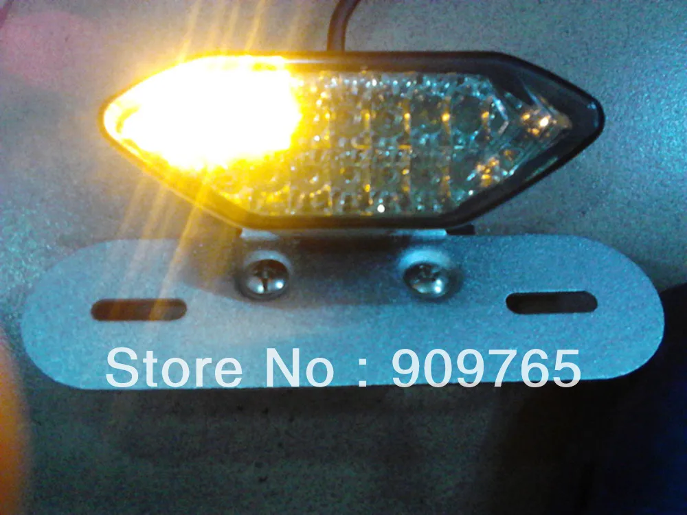 LED Clear Turn Signal Tail Brake Rear License Light Plate Holder For