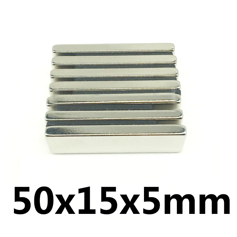 N35 Super Strong Square Block Magnet 50x15x5 mm Rare Earth Neodymium Lot 1-50pcs 