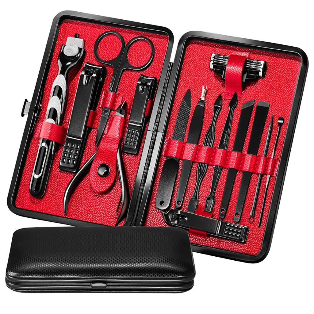 

15Pcs Pro Manicure Set tool Nails Clipper for all extension Pedicure set Kit Utility Scissors Tweezer Knife Nail Art Tools kits