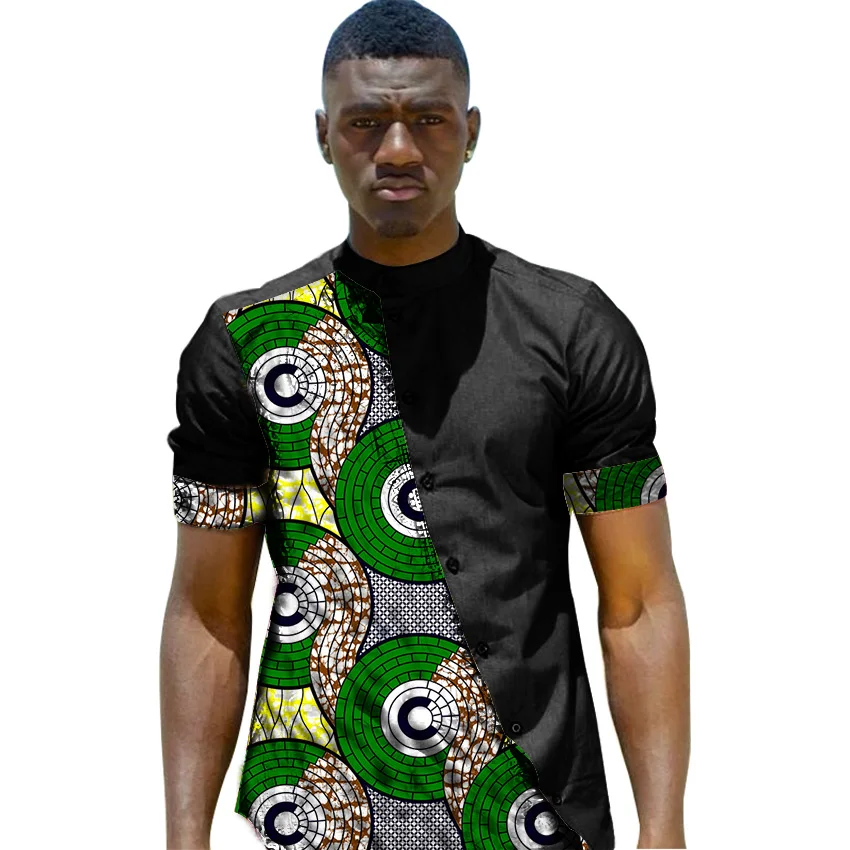 African fashion men's shirts dashiki print tops customized ankara ...