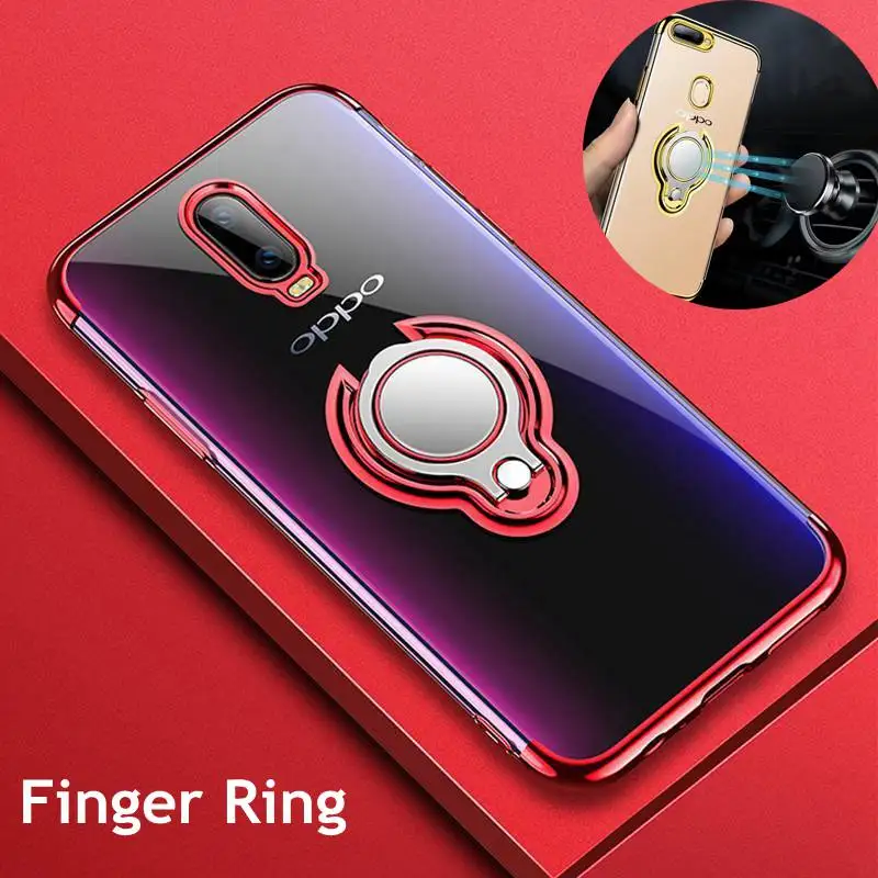 Автомобильный Магнитный чехол для телефона с металлическим кольцом OPPO R15 R17 R11S R11