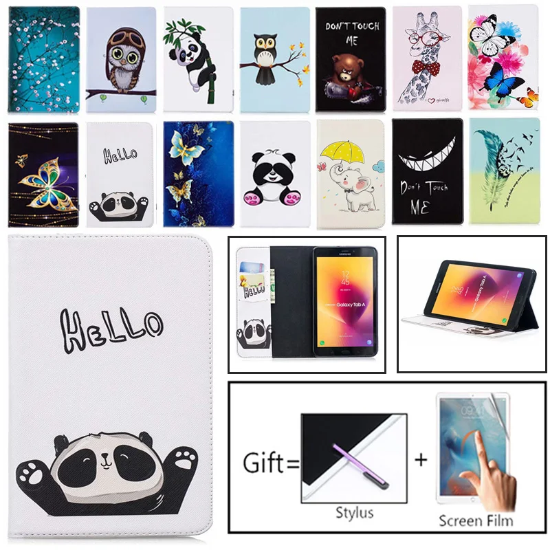 

Fashion Animal Owl Bear Flip PU Leather Case For Samsung Galaxy Tab A 8.0 T380 T385 2017 8.0 inch Smart Cover Cases Funda Shell