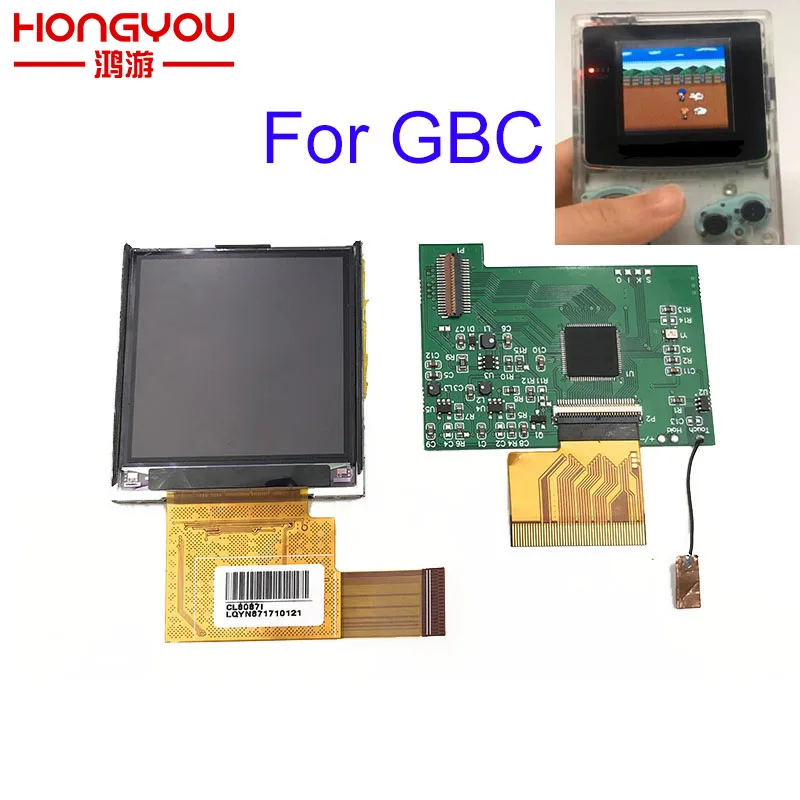 

5pcs For Nintend GBC High Light Screen LCD Modification Kit Plug and Use For GBC Highlit Screen LCD OEM Backlit Brighter Kit