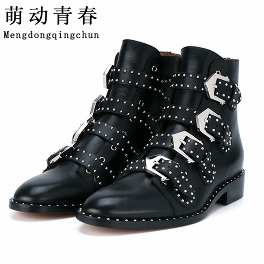 2017 Genuine Leather Ankle Boots Women Shoes Women Suede