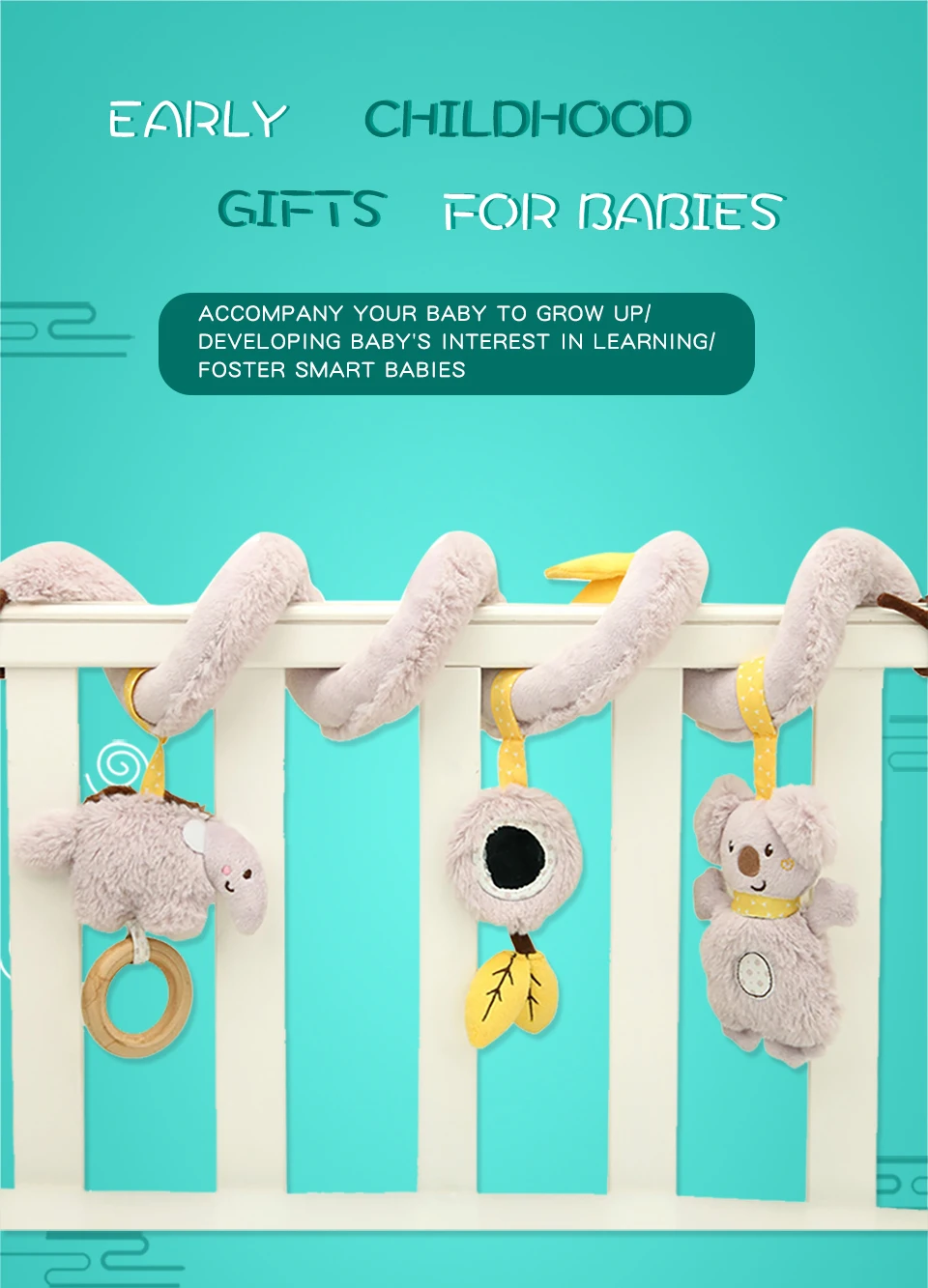 Ruizhi на возраст от 0 до 12 месяцев, Одежда для новорожденных, детские игрушки на кроватку кровать спираль погремушка подвесное сиденье в
