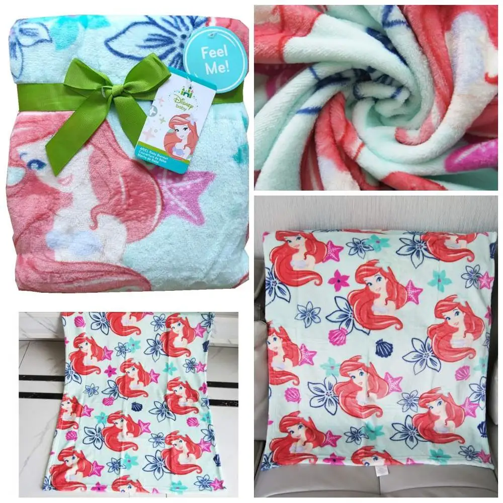 

Disney Minnie Mouse Ariel Baby Boy Girl Gift Soft Flannel Minni Size Blanket Towel 75x105cm Pet Dog Cat Throw Gift Packing