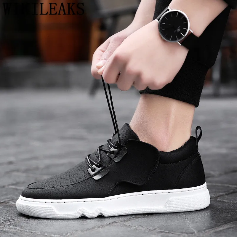 

2019 mens shoes casual spring autumn fashion white sneakers hip hop shoes casual leather shoes men zapatos mocasines para hombre