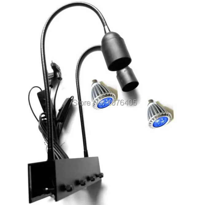 E27 Double clamp lamp E27 lamp holder max 30mm with switch gooseneck