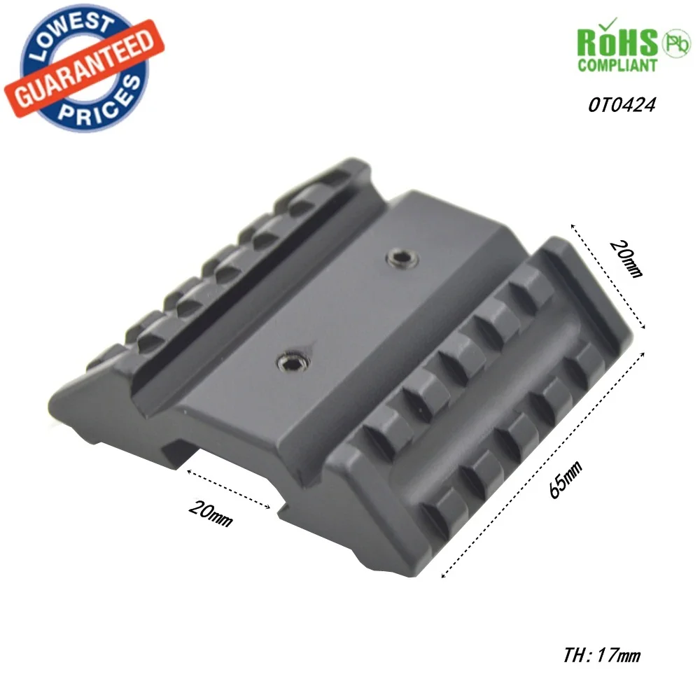 

1PC OTO424 Dual 45 degree offset mount/ extend Picatinny rail 20mm Weaver Picatinny Rail For Shotgun Rifl Scope Flashlight