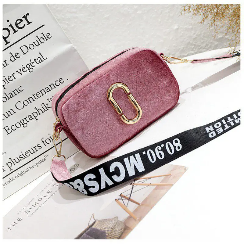 

2019 Fashion Gold Suede Women Simple Versatile Bags for women Zipper Strap Shoulder Retro Square Shoulder Bag Crossbody Bags