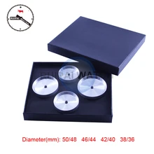 4 шт./компл. разбирают больший размер Алюминий сплав часы плашки, 50/48 46/44 42/40 38/36 мм Смотреть назад ближе инструмент Пресс пресс-форм