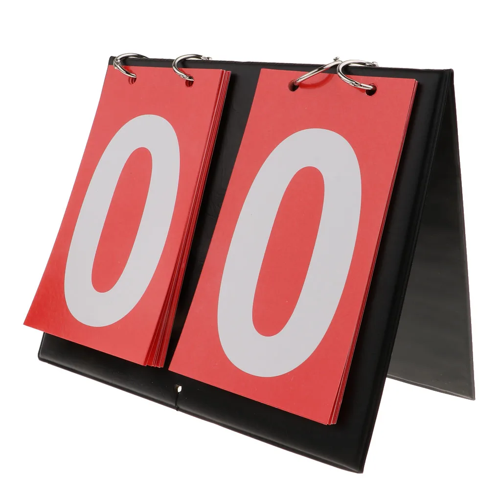 2 colors Waterproof Sports 2-Digital Scoreboard Table Top Flip Score Count Board for Basketball Volleyball Scoreboard Flipper